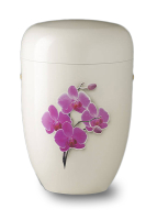 Stahlurne Cremeweiss, Lilie mit Airbrush