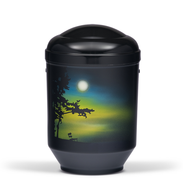 Stahlurne, Schwarz Airbrush