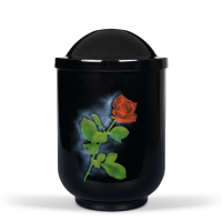 Stahlurne, Schwarz, Airbrush ,