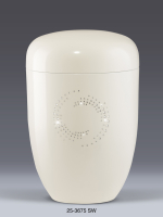 Naturstoffurne Cremeweiss, Swarovski Steine