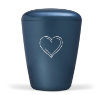 Naturstoffurne, blau-Perlmutt Swarovski Elements...