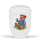 Kleinurne aus Stahl, Weiss, Handmalerei  "Teddy B&auml;r"