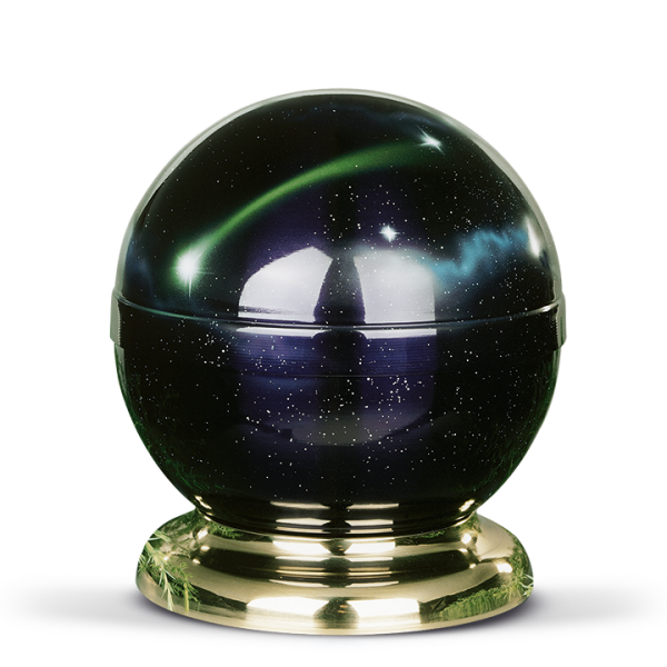 Stahlurne Airbrush - Stahl-Designer-Urne, Kobalt-Blau, "FIRMAMENT"