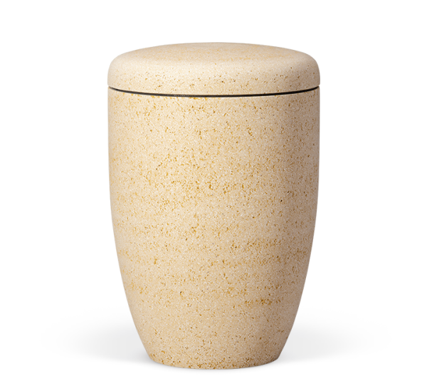 Naturstoffurne, Steinbeschichtet, Marmorit - Beige, Ma&szlig;e: &Oslash; 18 x H 28 cm