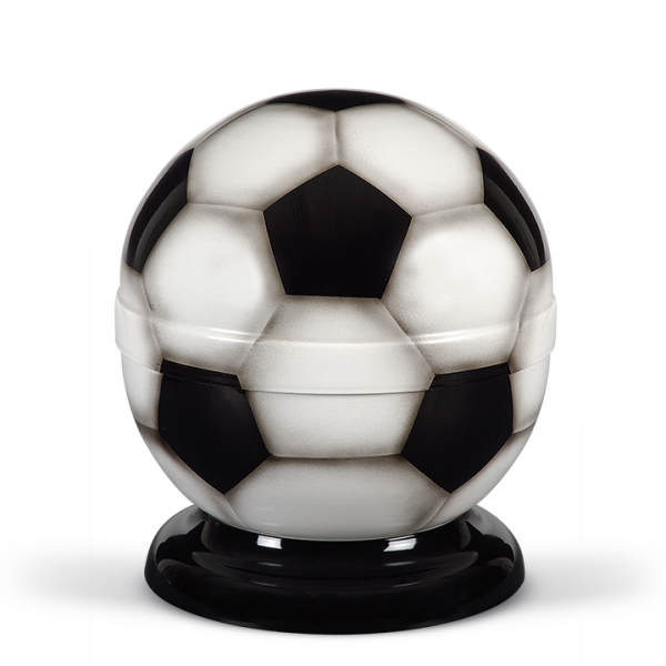 Stahl-Fussball-Urne, Schwarz-Weiss