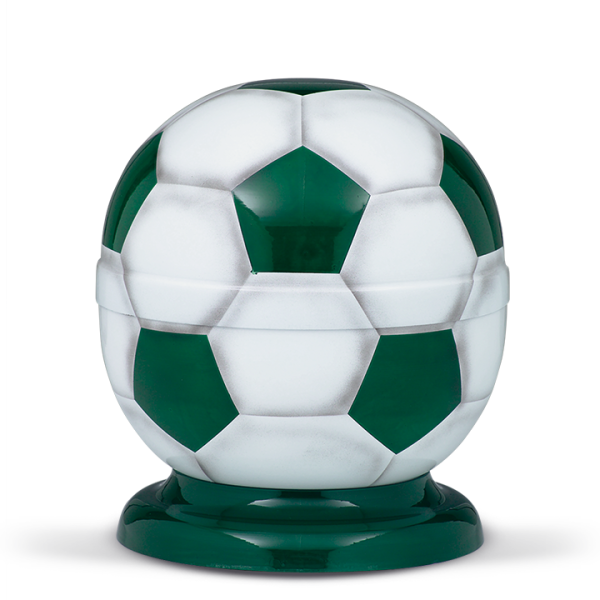 Stahl-Fussball-Urne, Gr&uuml;n-Weiss