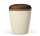 Naturstoffurne Beige-Velours, Holzdeckel Nussbaum, Dekor:Rautenkordel