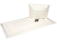 Stehsaumdecke Jaquard-Damast beige