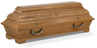klassischer Eichen-Wulstsarg 030 mit Ornamenten, sahara