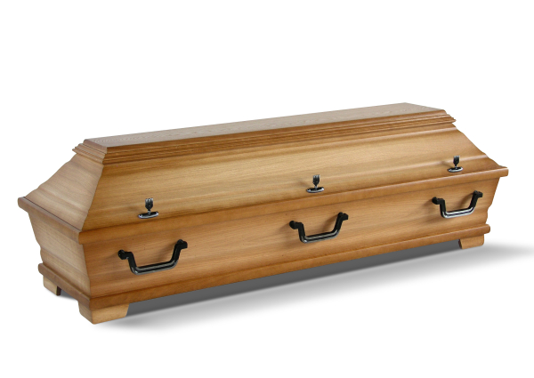eleganter Kiefer-Eichensarg 210, natur patiniert