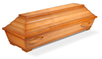 leicht gekehlter Pappelsarg 023 mit Perlstab, cognac...