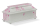 Kindersarg 060, Truhenform, 60cm, wei&szlig; deckend, rosa Herz-Luftballons