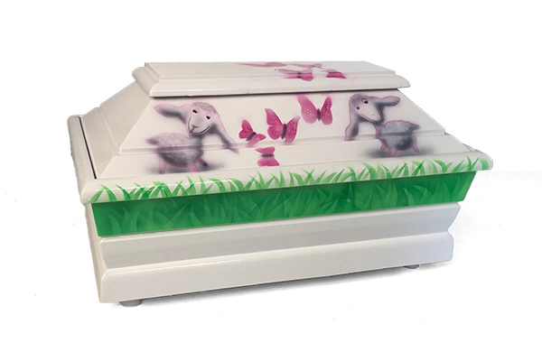 Fr&uuml;hgeburtensarg 60, Sargform, 60cm, wei&szlig; deckend, Sch&auml;fchen