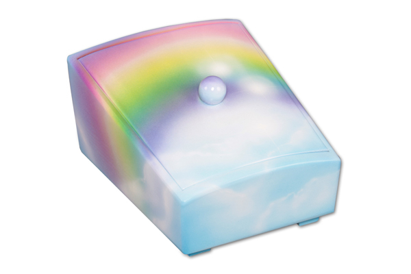 Sternenkindersarg 018, 18 cm, himmelblau deckend, Regenbogen