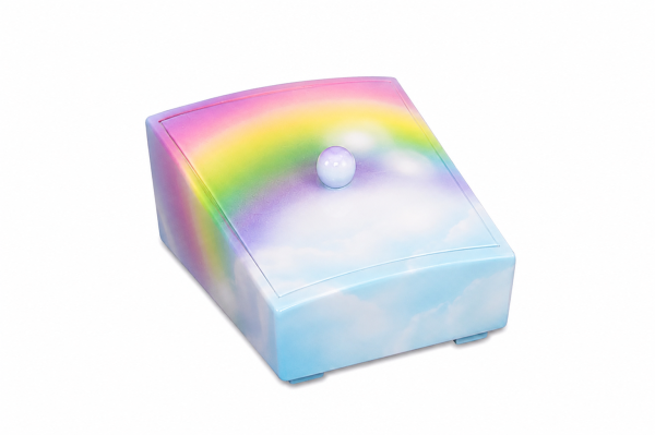 Sternenkindersarg 18 cm, himmelblau, Regenbogen