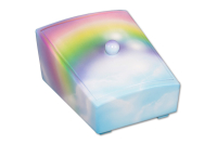 Sternenkindersarg 018, 18 cm, himmelblau deckend, Regenbogen