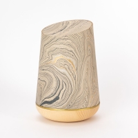 Marmor&eacute;-Holzurne 2 &bdquo;Warmgrau-Gold&ldquo;