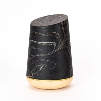 Marmor&eacute;-Holzurne 3 &bdquo;Ebenholz-Gold&ldquo;