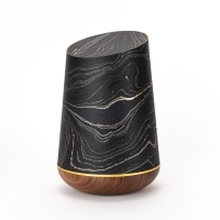 Marmor&eacute;-Holzurne 3 &bdquo;Ebenholz-Gold&ldquo;