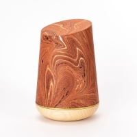 Marmor&eacute;-Holzurne 9 &bdquo;Terrakotta-Gold&ldquo;