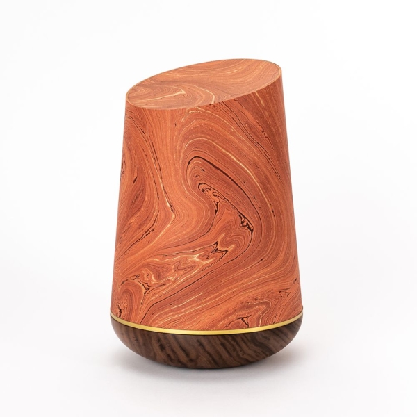 Marmor&eacute;-Holzurne 9 &bdquo;Terrakotta-Gold&ldquo;