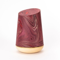 Marmor&eacute;-Holzurne 10 &bdquo;Burgund-Gold&ldquo;
