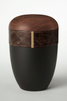Holz-Lederurne &bdquo;Mokka&ldquo;