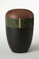 Holz-Lederurne &bdquo;Smaragd&ldquo;