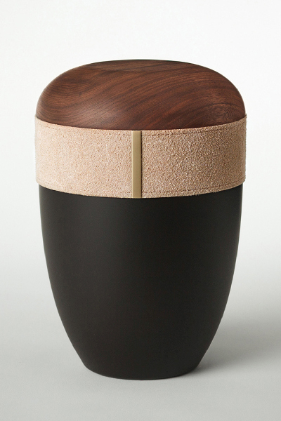 Holz-Lederurne &bdquo;Caramel&ldquo;