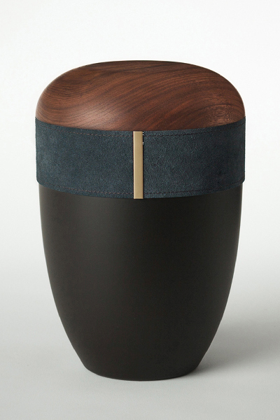 Holz-Lederurne &bdquo;Graphit&ldquo;