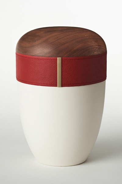 Holz-Lederurne &bdquo;Bordeaux&ldquo;