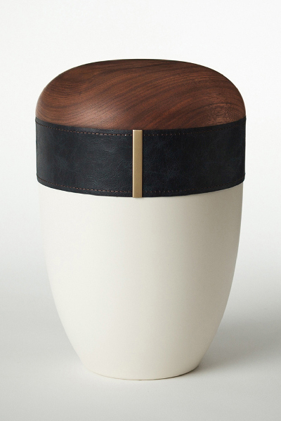 Holz-Lederurne &bdquo;Graphit&ldquo;