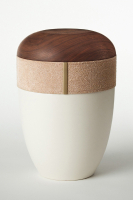 Holz-Lederurne &bdquo;Caramel&ldquo;