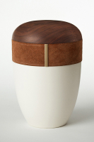 Holz-Lederurne &bdquo;Mokka&ldquo;