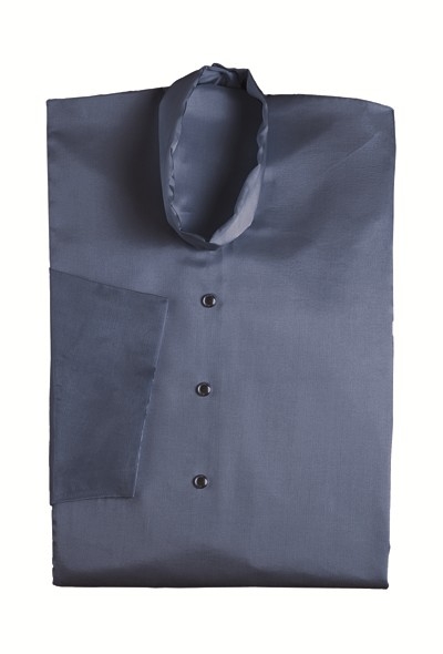 Damenkleid, blau, Stehkragen