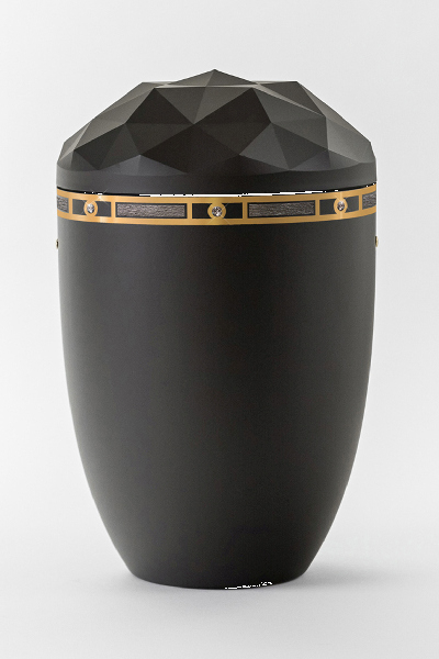 Samosa-Urne anthrazit, Art Deco silber