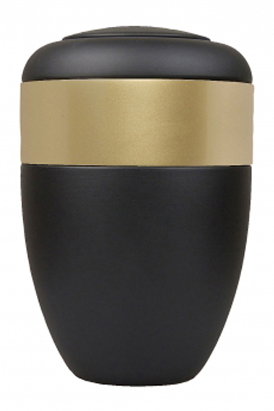 Urnendeckel mit Wollfilzring kaschmir mit Ahornring gold lackiert