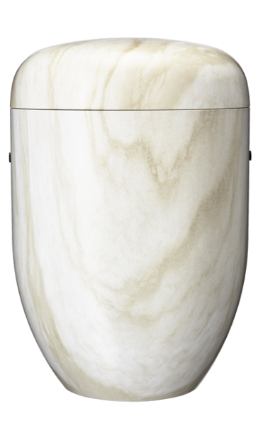 Naturstoffurne mit Marmoroptik Cararra wei&szlig;