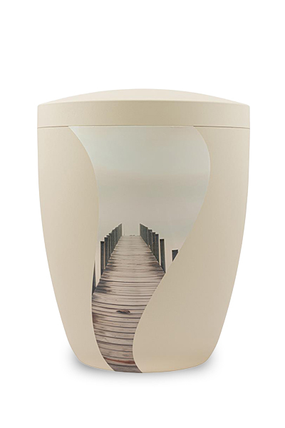 Naturstoffurne glint-seashell lackiert