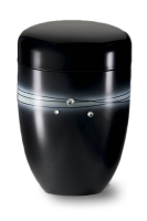 Stahlurne Schwarz, Designer Airbrush - Svarowski Steine