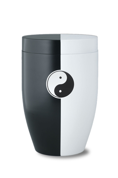 Stahlurne Airbrush-Designerurne, Motiv "Yin Yang"