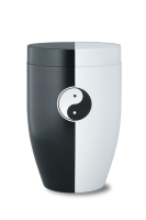 Stahlurne Airbrush-Designerurne, Motiv "Yin Yang"