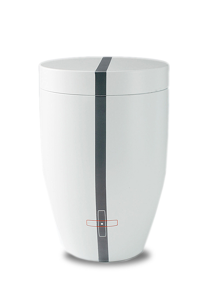 Stahlurne Designerurne, Motiv Balken/Kreuz, handbemalt