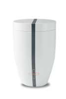 Stahlurne Designerurne, Motiv Balken/Kreuz, handbemalt