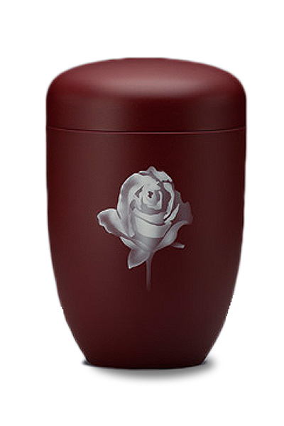 Stahlurne Weinrot Velour, Airbrush: ROSE
