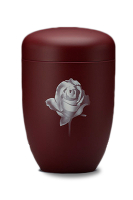 Stahlurne Weinrot Velour, Airbrush: ROSE