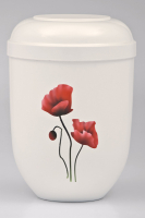 Biourne Cremeweiss, Airbrush Motiv: Mohnblume