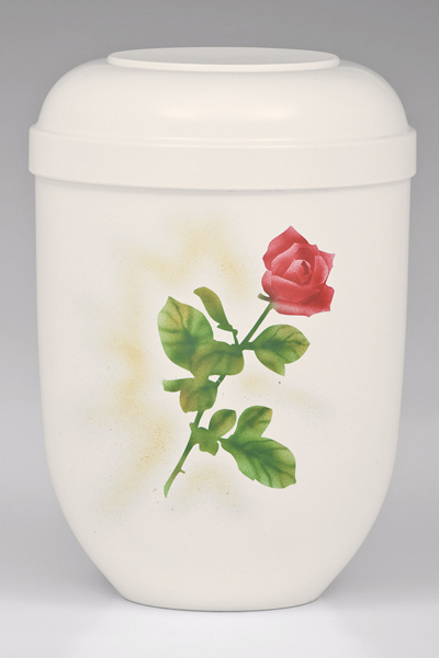 Biourne Cremeweiss, Airbrush Motiv:  Rose