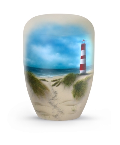 Naturstoffurne Airbrush-Motiv "Inselstrand