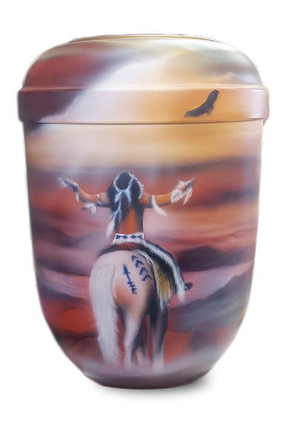 Naturstoffurne + Airbrush INDIANER